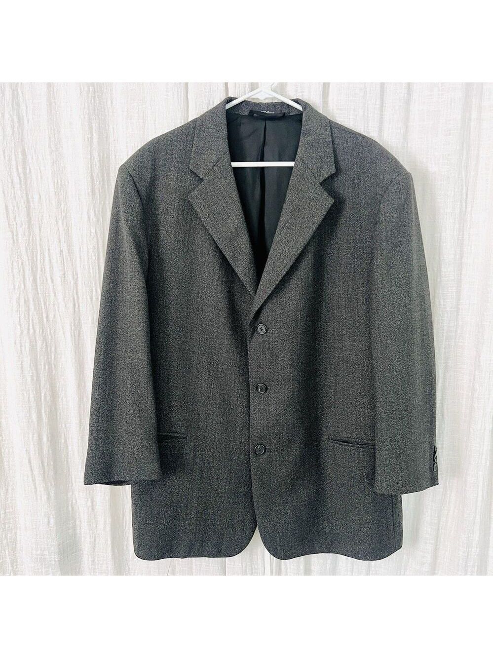 Fenzia Gray 100% Italian Worsted Wool Euromoda 3 Button Blazer Sport Coat - 44S